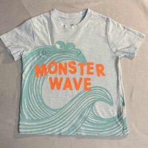 GAP - Kids Light Blue Monster Wave Tee w/ decorative zipper